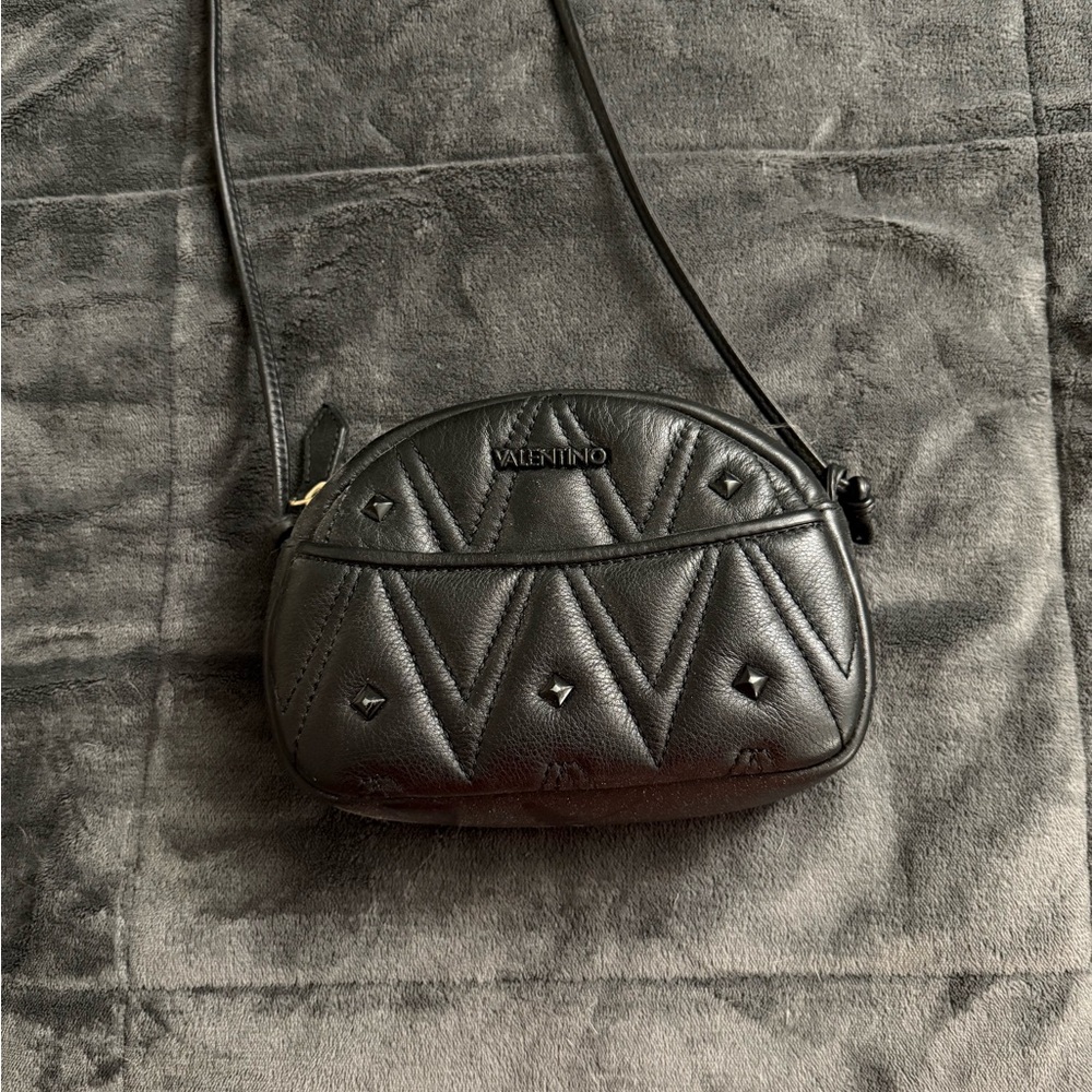 Mario Valentino Black Leather Crossbody Bag